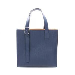 Loewe LOEWE Buckle Horizontal Anagram Tote Bag Handbag Leather Men's Navy